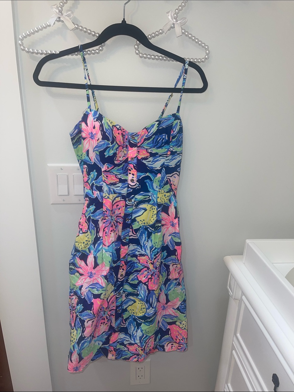 Lilly Pulitzer women Dress with Pink & Green Floral Print